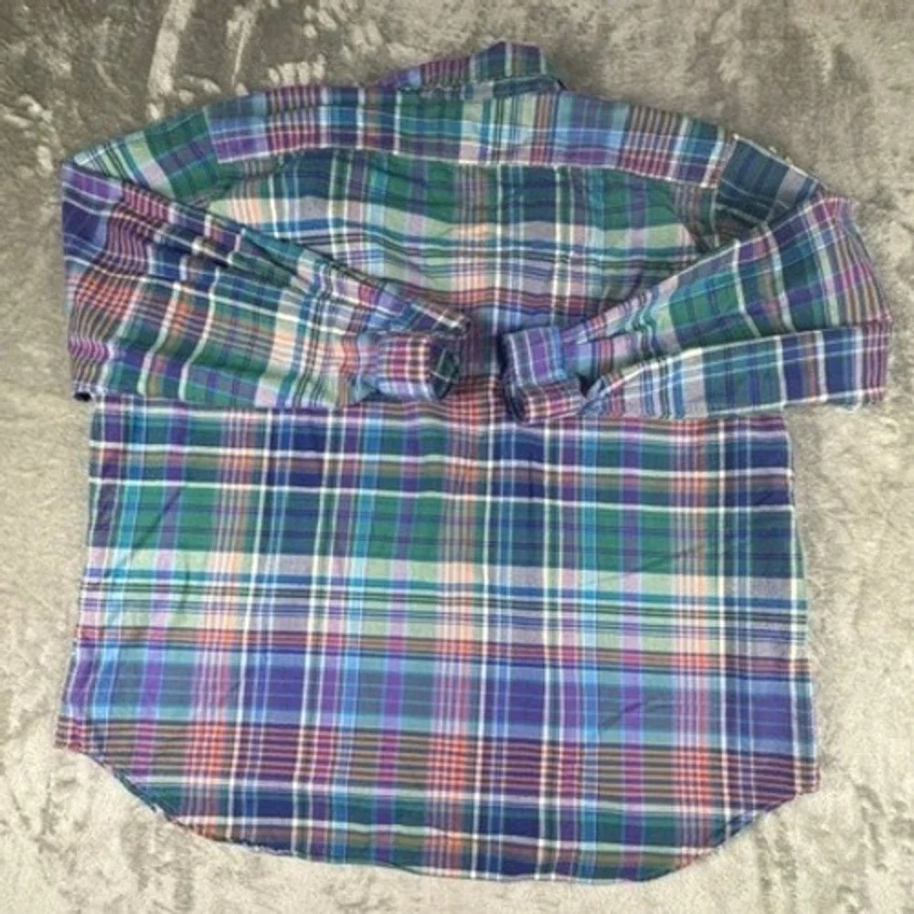 Polo Ralph Lauren Shirt Mens 2XB Multi Color Plaid Long Sleeve Cotton Big & Tall